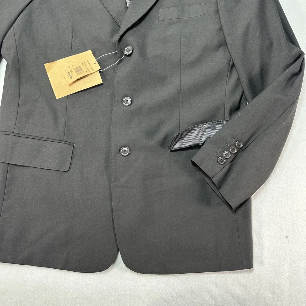 Gianni Collani Blazer Men's 42L Black Wool Blend Suit Jacket Sport Coat‎ Classic
